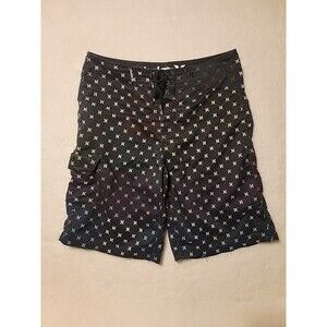 Hurley Mens Size 32 Black Pink Blue Orange Logo  Boardshorts